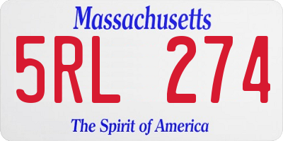 MA license plate 5RL274