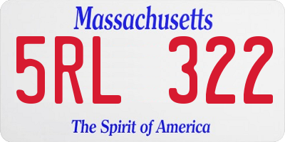MA license plate 5RL322