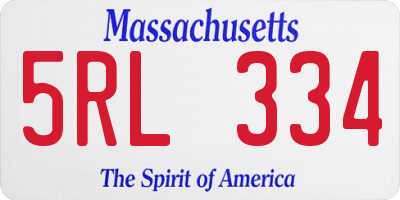 MA license plate 5RL334