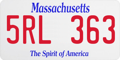 MA license plate 5RL363