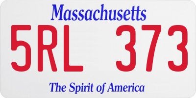 MA license plate 5RL373