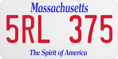 MA license plate 5RL375