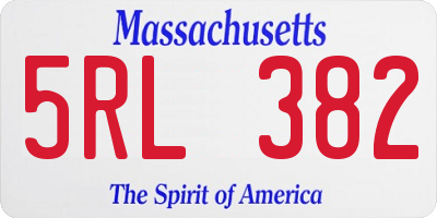 MA license plate 5RL382