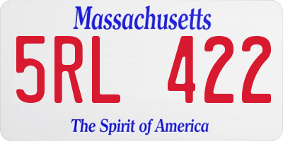 MA license plate 5RL422