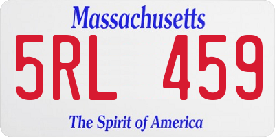 MA license plate 5RL459