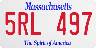 MA license plate 5RL497