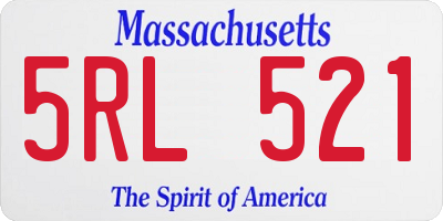 MA license plate 5RL521