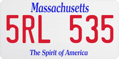 MA license plate 5RL535