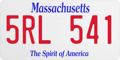 MA license plate 5RL541