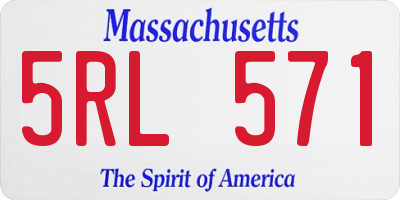MA license plate 5RL571