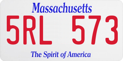 MA license plate 5RL573