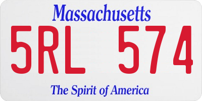 MA license plate 5RL574