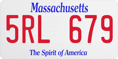 MA license plate 5RL679