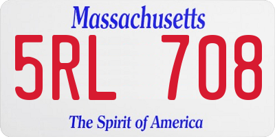 MA license plate 5RL708