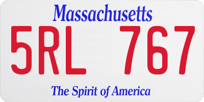 MA license plate 5RL767