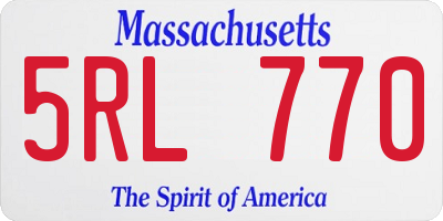 MA license plate 5RL770