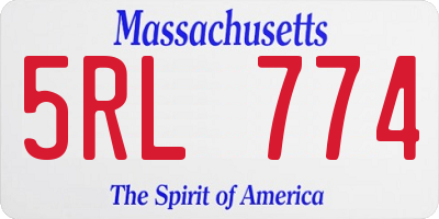 MA license plate 5RL774