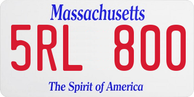 MA license plate 5RL800