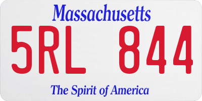 MA license plate 5RL844