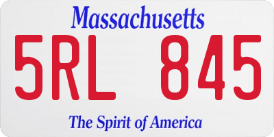 MA license plate 5RL845