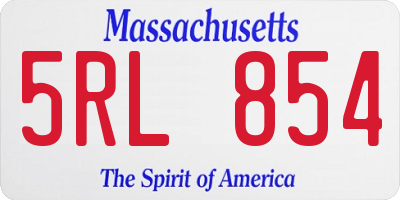 MA license plate 5RL854