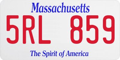 MA license plate 5RL859