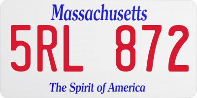 MA license plate 5RL872