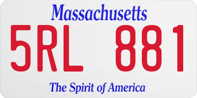 MA license plate 5RL881