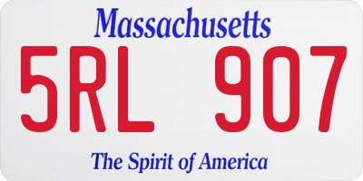 MA license plate 5RL907
