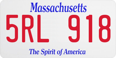 MA license plate 5RL918