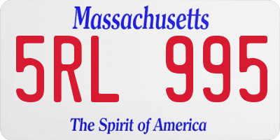 MA license plate 5RL995