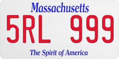 MA license plate 5RL999