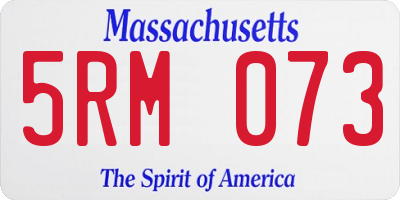 MA license plate 5RM073