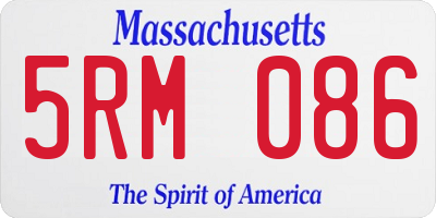 MA license plate 5RM086