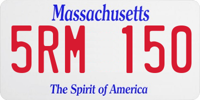 MA license plate 5RM150