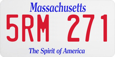 MA license plate 5RM271