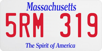 MA license plate 5RM319