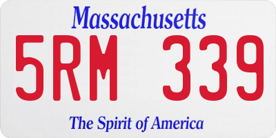 MA license plate 5RM339