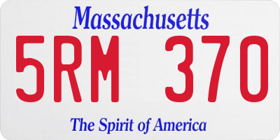 MA license plate 5RM370
