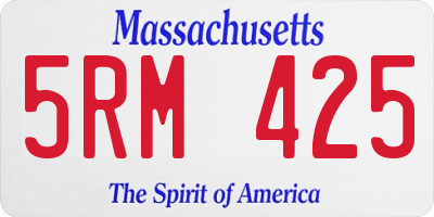 MA license plate 5RM425
