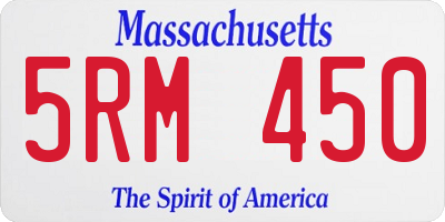 MA license plate 5RM450