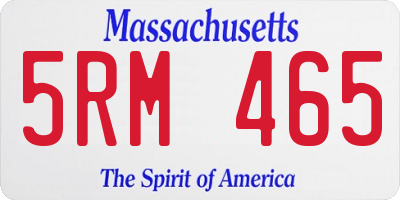 MA license plate 5RM465