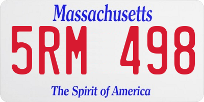 MA license plate 5RM498
