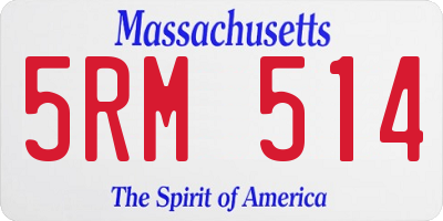 MA license plate 5RM514
