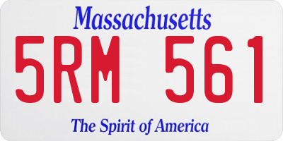 MA license plate 5RM561