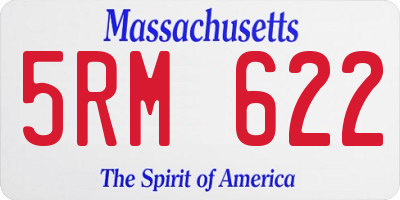 MA license plate 5RM622