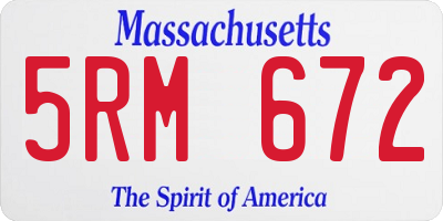 MA license plate 5RM672