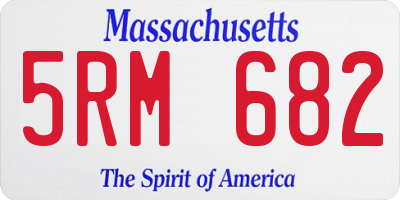 MA license plate 5RM682