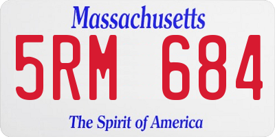 MA license plate 5RM684