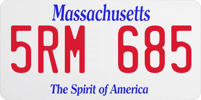 MA license plate 5RM685